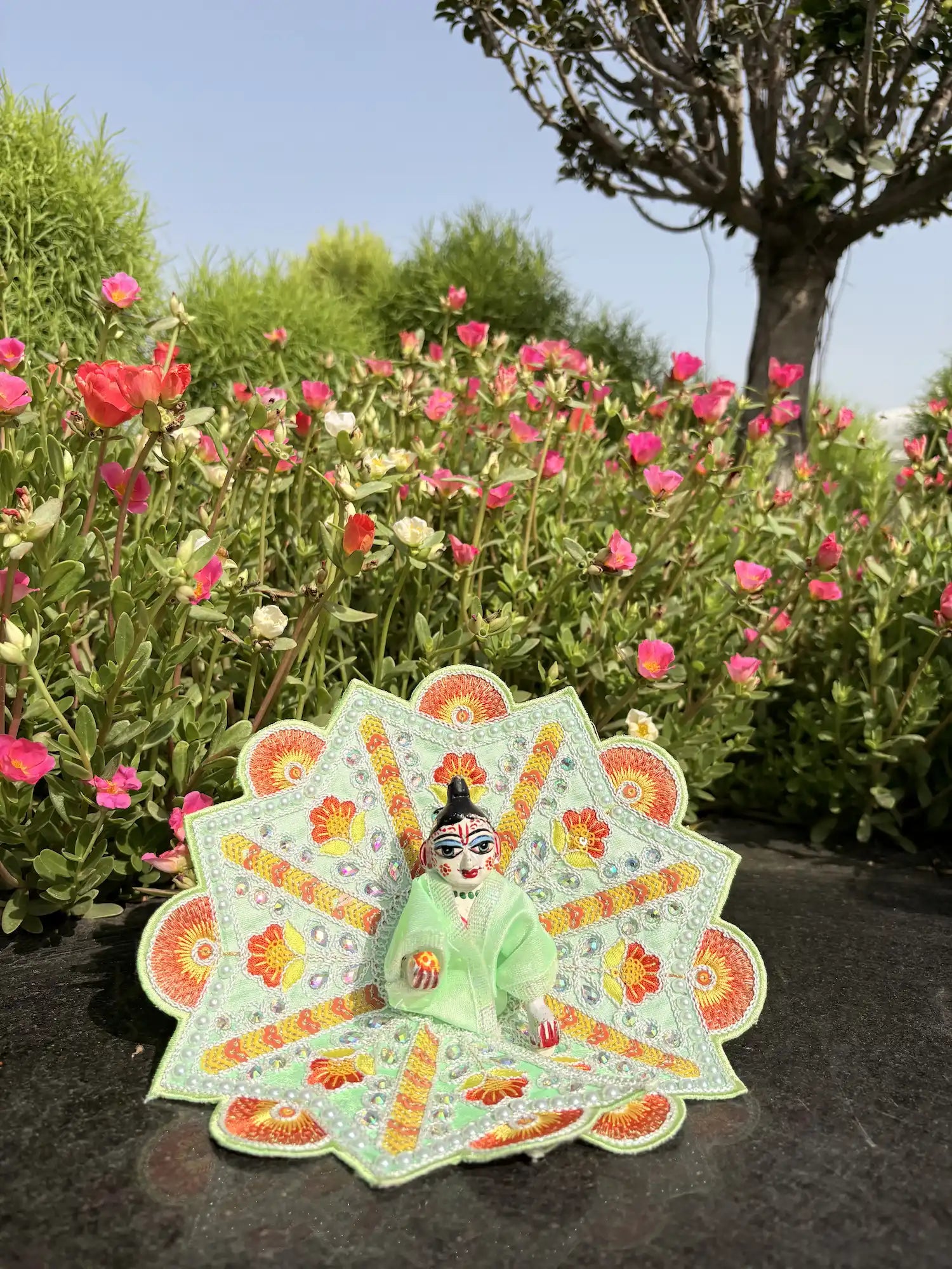 Size 4 - Elegant Light Green Fancy Poshak for Laddu Gopal Ji