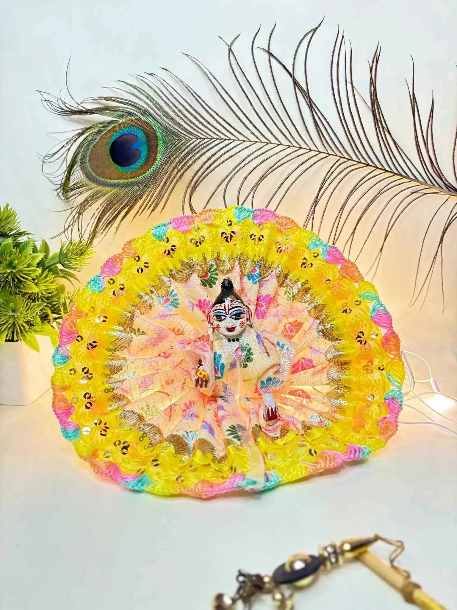 Rainbow Style Laddu Gopal Fancy Dress for Festivals and Celebrations - RadhaMadhav Poshak
