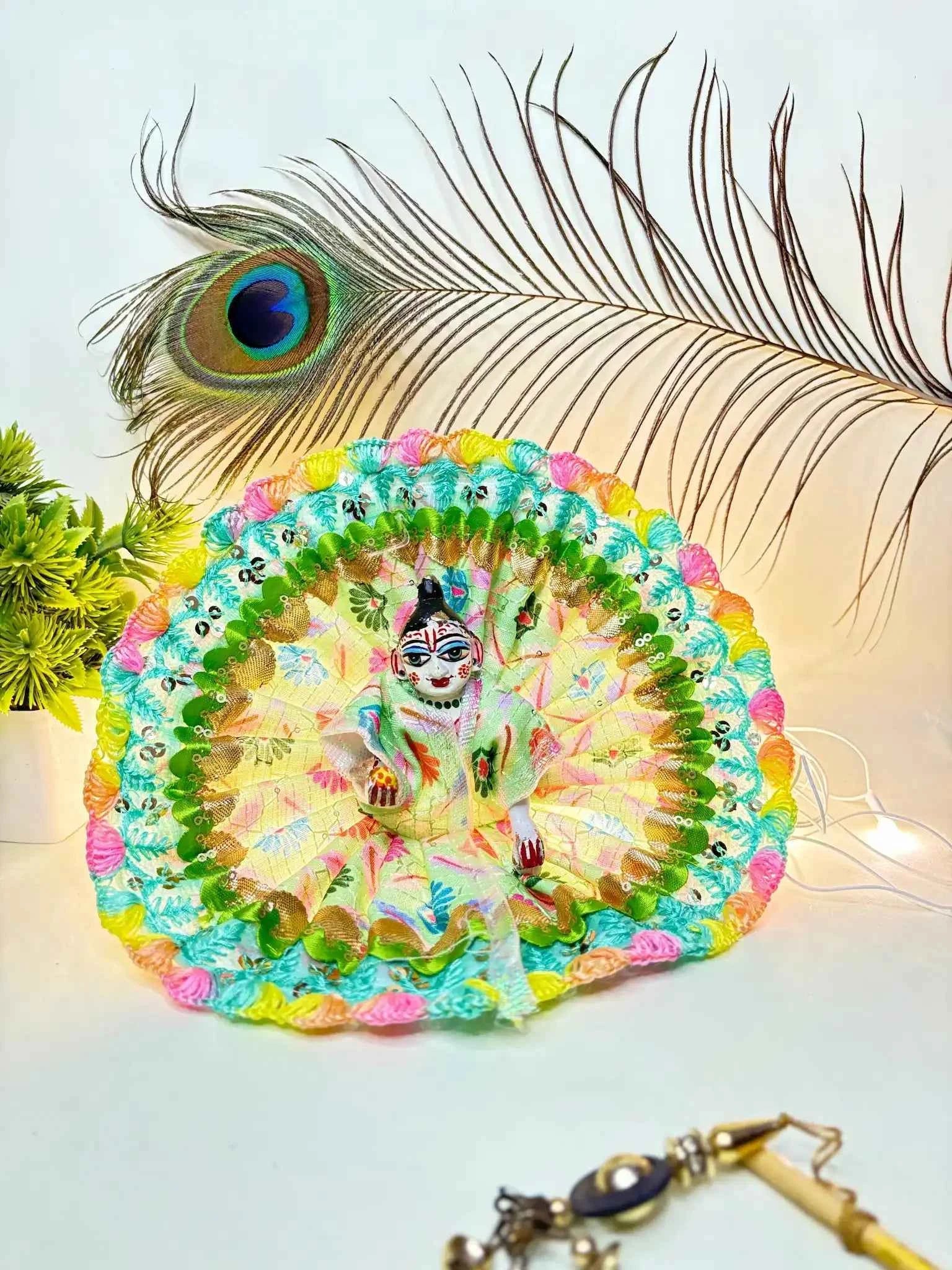 Rainbow Style Laddu Gopal Fancy Dress for Festivals and Celebrations - RadhaMadhav Poshak