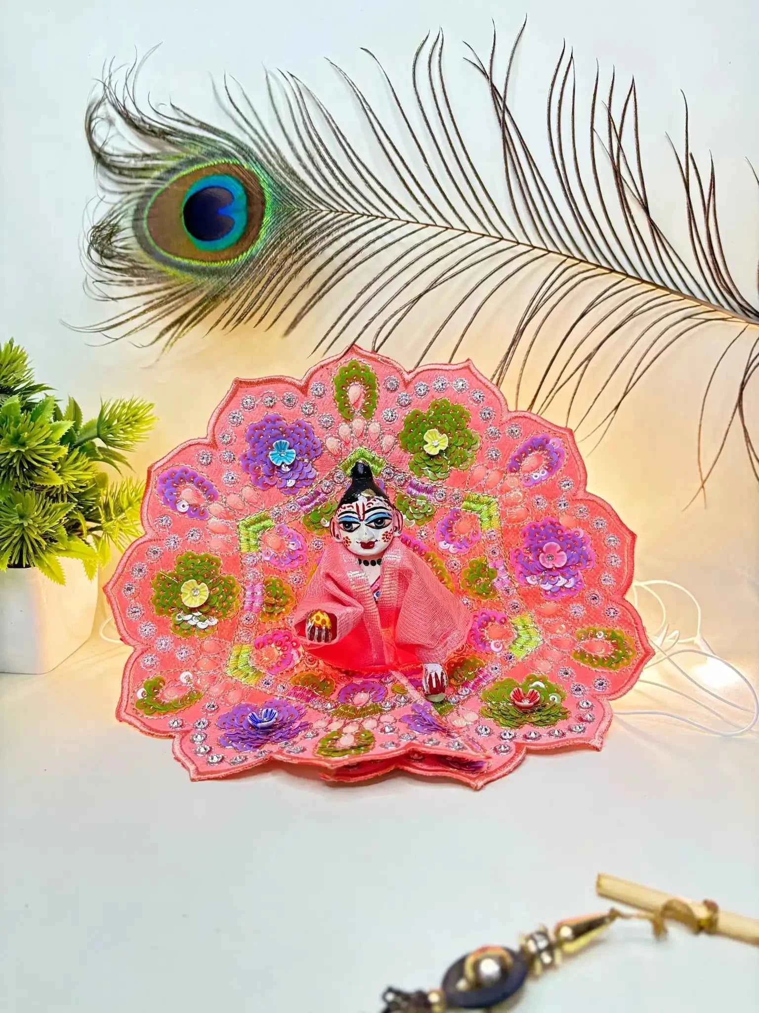 Flower Print Laddu Gopal Fancy Dress for Festive Celebrations